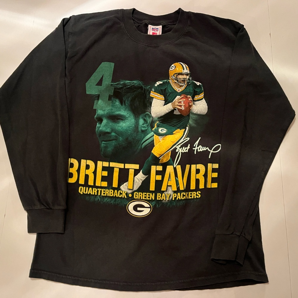 Vintage Y2K Green Bay Packers Brett Favre #4, NFL, Long sleeve Shirt, Size M